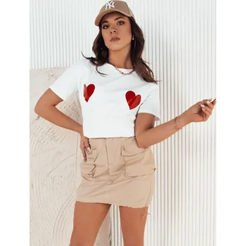Dámské tričko Bílé dámské tričko se srdíčky PALIS RY2432 Velikost: ONE SIZE