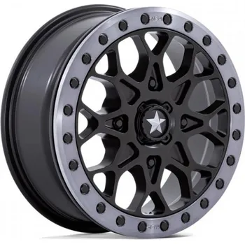 Alu kolo MSA OFFROAD WHEELS Alu kola MSA Offroad Wheels M48 PORTAL BEADLOCK 6x15 4x110 ET38 Satin Black W/ Gray Tint Ring 86