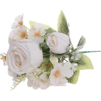 umělá květina Umělá kytice růží, bílá