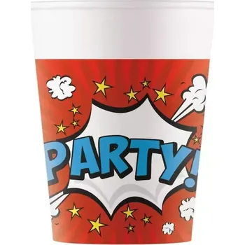 Party nádobí Papírové kelímky - Boom párty 200ml 8ks