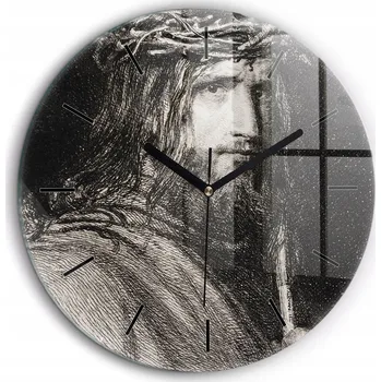 Hodiny Skleněné hodiny Sklo Nástěnné Tiché ručičky Kuchyně Obrázek Ježíš Kristus