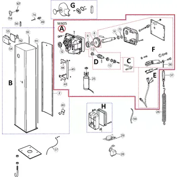 Garážová vrata WA05 převodovka s motorem 24V kompletní pro WIL6