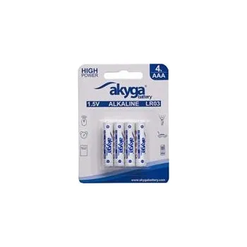 Článková baterie Akyga alkalická baterie AAA LR03 Zn-MnO2, 1.5V/1300mAh, blister 4x