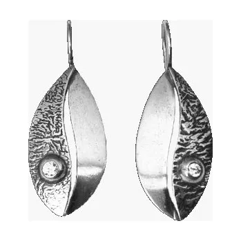 Náušnice Stříbrné náušnice list se zirkonem 5S4052