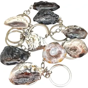 Unikátní klíčenka z peříčkového achátu – elegantní minerální talisman