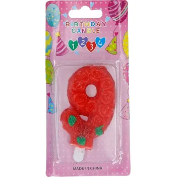 Svíčka Vixon Narozeninová svíčka "9" červená