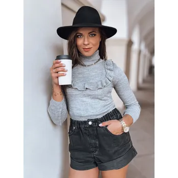 Světle šedý rolák s volánem NOAH MY1410 Velikost: ONE SIZE