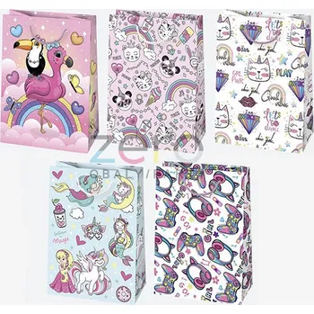 Dárková taška Taška papírová dárková 29x40x12 cm (lak) - dětské pro holku (mix)