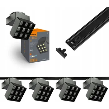 Sada lištového osvětlení nástěnný Lišta 2m + 4x LED reflektor 16W + Napájecí zdroj