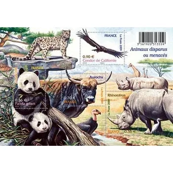 Poštovní známka Post France (2009) Mi.Nr. 4705 - 4708 (Block 107) ** - Francie - ohrožení druhy