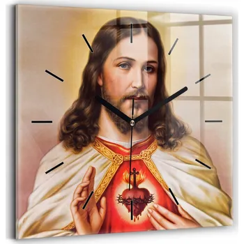 Hodiny Moderní Nástěnné Hodiny s Náboženským Motivem Ježíše Krista, 30x30 cm