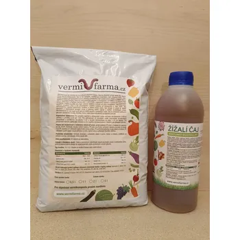 Hnojivo Vermifarma Balíček vermikompost 2 litry a žížalí čaj 1 litr