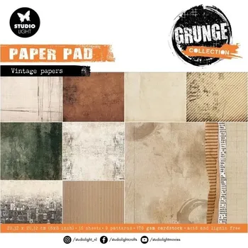 Blok podkladových papírů Studio Light "Grunge", 20,3x20,3 cm, 36 l. - Papíry z archivu