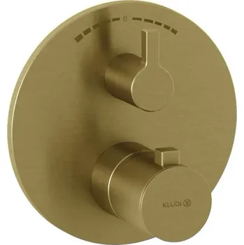 Vodovodní baterie Kludi Nova Fonte Puristic vanová baterie pod omítku s termostatem zlatá 20810N015