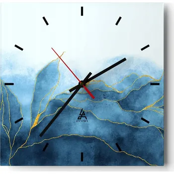 Hodiny Velké nástěnné hodiny 40x40 Luxusní skleněné hodiny Čtvercové Tiché