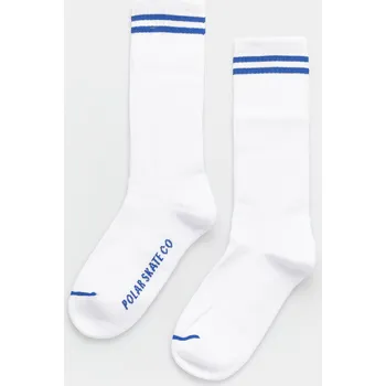 Pánské ponožky Polar Skate Rib Long 2 Stripes (white/blue) 35-38, bílá