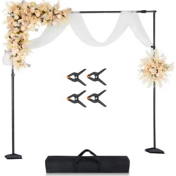 Fotoateliérová technika Stojan na pozadí VEVOR, sada nastavitelného stojanu na fotografické pozadí 8,5 x 10 stop, přenosný stojan na pozadí se 7 příčkami, odolný stojan na projekční plátno, pro svatby, foto, video studio a večírky