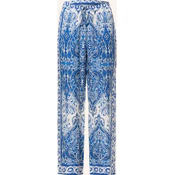 Mrs & Hugs Dámské Marlene Kalhoty S Hedvábím, modrá / bílá, 40