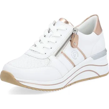 Dámské polobotky Dámské kožené tenisky Remonte Rieker D0T04-80 bílé bílá 39