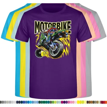 Dívčí tričko detske-levne-bavlnene-tricko-potisk-motorka-bike Barva: Purple - purpurová, velikost: 164