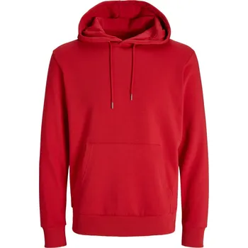 pracovní mikina Jack & Jones Mikina s kapucí Classic Hood, unisex COT423902ao501-lipstick re S Červená lipstick