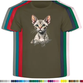 Dívčí tričko detske-levne-bavlnene-tricko-potisk-kocka-devon-rex Barva: Khaki, Dětská bavlněná trička JHK: M