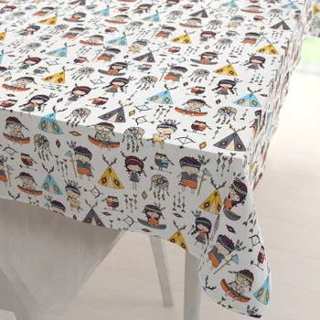 ubrus Dětský bavlněný obdélníkový ubrus Sandra SA-045 Malí indiáni 60x100 cm