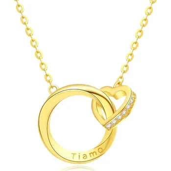 Náhrdelník MOISS Romantický pozlacený náhrdelník Srdce ETERNITY N0000870 + 2 měsíce na vrácení zboží