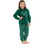JAKS Dětské pyžamo s hvězdičkami a srdíčkem Velikost: 152, Barva: zelená