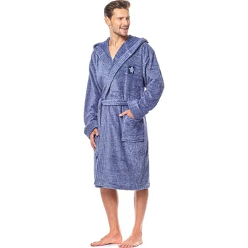 Pánský župan Pánský dlouhý župan L&L Bruce M-2XL męski Velikost: XL-180/120/116, Barva: modrá melanž