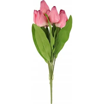 umělá květina UMĚLÁ KYTICE 9 TULIPÁNŮ 44 CM RŮŽOVÁ DEKORACE DO VÁZY NA VAZBY