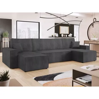 Sedací souprava Rozkládací rohová sedačka PALOMINO U tmavě šedá