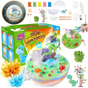 kreativní sada LED Pěstování Krystalů Kreativní Vzdělávací Sada Akvárium Dinosaurus Chemik
