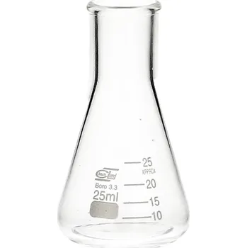 Sklenice Erlenmeyerova baňka Chemland sklo 25 ml
