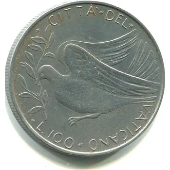 VATIKÁN. 100 lire 1973.