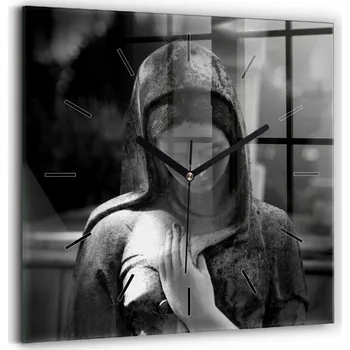 Hodiny Čtvercové Hodiny Čtverec Do Ložnice Obývacího Pokoje Nástěnné Socha Matka Boží 30x30