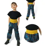 Esito (ušito v ČR) Chlapecké rostoucí softshellové kalhoty Sport Esito s fleecem vesmír galaxie