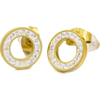 Náušnice BRUNOshop.cz Náušnice MINI KROUŽEK GOLD s kamínky