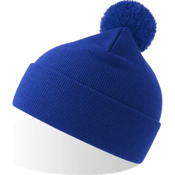 Pracovní přilba Atlantis Headwear Čepice s bambulí Wind-S Pompom, pletená COT33029405099-royal Modrá královská UNI