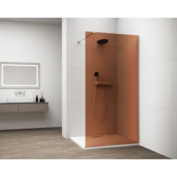 POLYSAN ESCA CHROME jednodílná sprchová zástěna k instalaci ke stěně, sklo Marron, 1000 mm (ES1510-01)