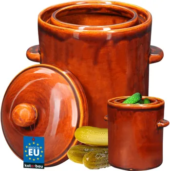 Zelák Kameninový sud s víkem hnědý 5 l - 5 l \ hnědá