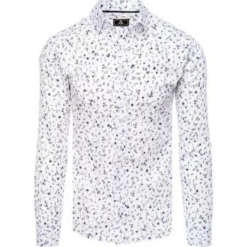 Pánská košile Bílá vzorovaná pánská košile DX2435 Velikost: M