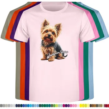 Dívčí tričko detske-levne-bavlnene-tricko-potisk-jorksir Barva: Pink - růžová, Dětská bavlněná trička JHK: M