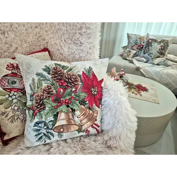 Povlak na polštářek Vánoční povlak na polštář se zvonečky 1315