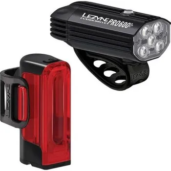 Cyklistika LEZYNE Sada světel LEZYNE LIGHT PAIR FUSION DRIVE PRO 600+ / STRIP DRIVE 300+ PAIR SATIN BLACK / BLACK - Uni