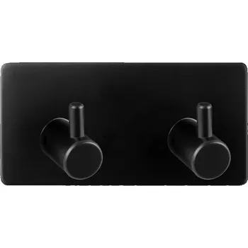 OLSEN SPA Věšák na stěnu na nalepení 3M, kov, černá barva (KD02091772)