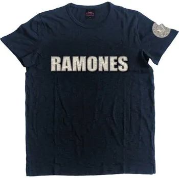 Pánské oblečení Ramones Logo & Presidential Seal Navy Blue L Tričko