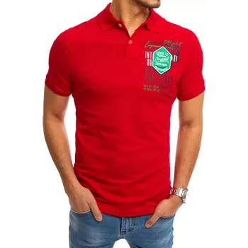 Pánská košile Červená polokošile s potiskem PX0367 Velikost: XL