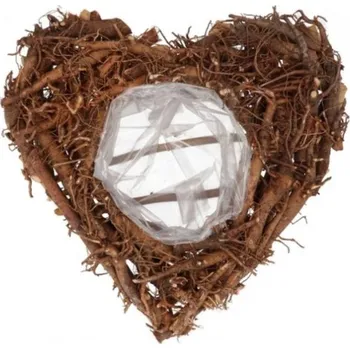 Květináč Hnědý květináč srdce z kořenů Root Wood