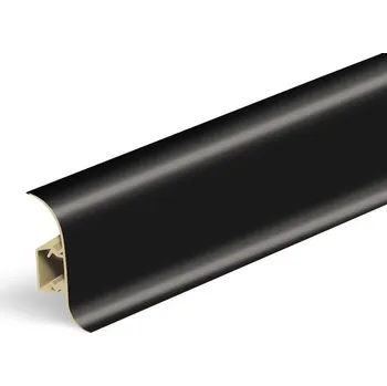 Podlahová lišta NOVÁK Podlahová - soklová lišta 56x23 PVC černá hladká dvoudílná, 2,5m NGF015